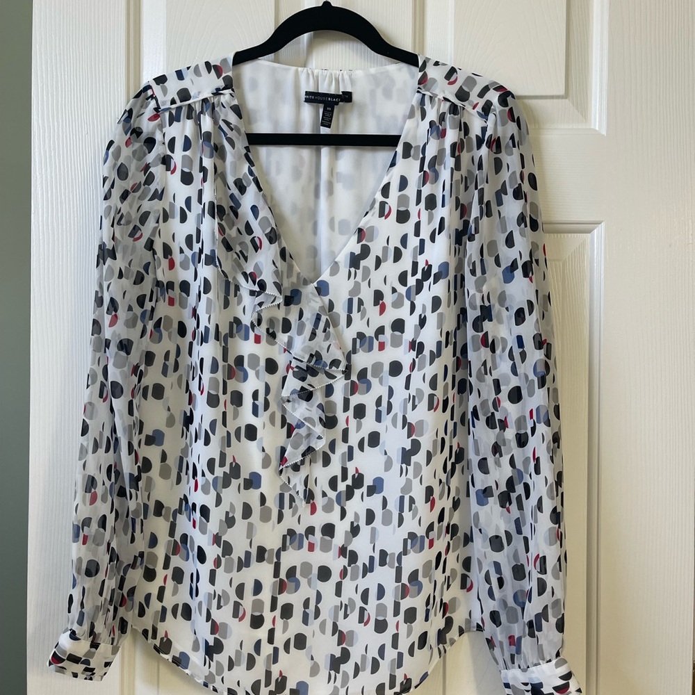 WHBM Ruffle Front Pullover blouse - 10